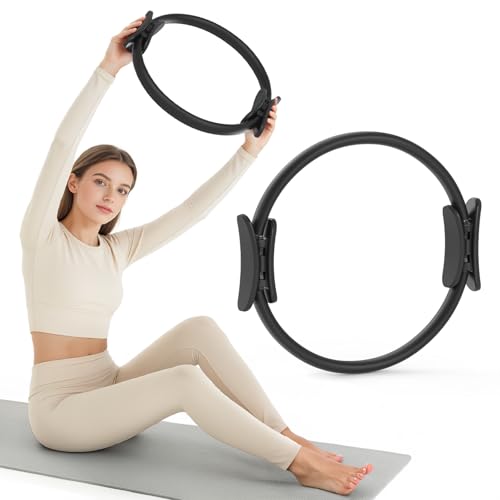 JKSHMYT Pilates Ring, 14.5 inch Magic Circle Pilates Equipment - color: Black
