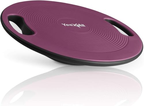 Yes4All Wobble Balance Board, Plastic Stability Trainer with Handles for Standing Desk, Core Training & Home Gym Workout - color: F. Sugar Plum