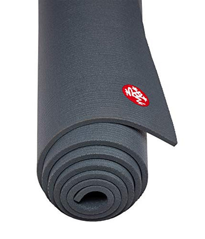 Manduka PRO Yoga Mat - 6mm | Lifetime Durability | Hygienic Construction | Premium Studio Quality | Teacher Approved - color: Thunder, size: 68" x 26"