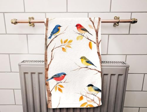 Autumn Bird Hawaii Beach Towel Tree Leaves Bullfinch Birch Chestnut Animal Fall Face Towels Suit Travel Sports Pool Swimming Bath Camping Spa Gym Yoga,15x30 Inch - color: Autumn Bird Hawaii