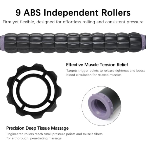 Muscle Roller Massage Roller Stick- (Dark Purple) - color: Dark Purple