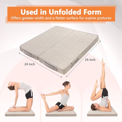 Rectangular Yoga Bolster Pillow Foam Wedge Meditation Floor Pillow for Adults, Large Meditation Cushion Floor Seat, Yoga Pillow Cushions for Sitting, Meditation, Outdoor