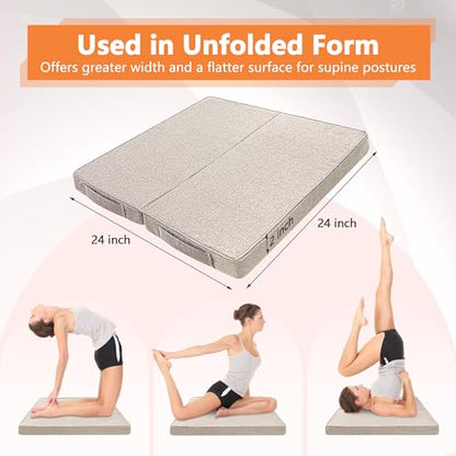 Rectangular Yoga Bolster Pillow Foam Wedge Meditation Floor Pillow for Adults, Large Meditation Cushion Floor Seat, Yoga Pillow Cushions for Sitting, Meditation, Outdoor
