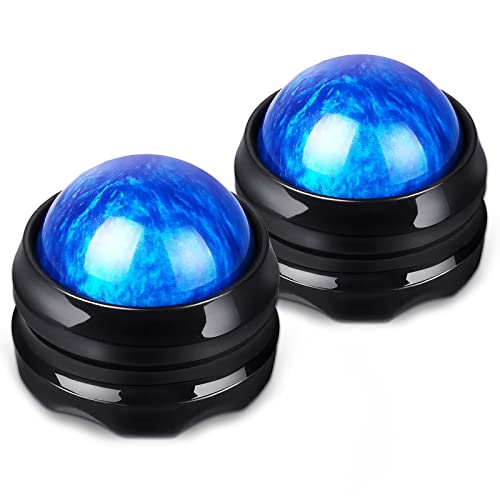 2-Pack Manual Massage Balls, Roller Back Massager Great for Relax, Deep Tissue Massage Tool to Relief Full Body, Sore Muscle, Neck, Shoulders, Feet, Joint Pain, Stiffness(Blue) - style: 2 - Pack - Resin Ball