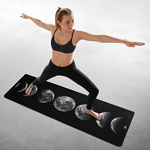 Plyopic All In One Yoga Mat | Luxury Sweat-Grip Mat/Towel Combo | Ideal for Yoga, Hot Yoga, Bikram, Pilates, Workout & Exercise | Eco-Friendly Natural Rubber - color: Moons