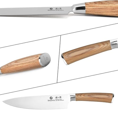 imarku 8 Inch Japanese SUS440A High Carbon Gyutou Chef Knife, Golden Handle | Stainless Steel Knife for Kitchen, Daily Cooking Prep, Ultra Sharp Edge, Balanced Grip, Birthday Gift for Chefs - color: Golden