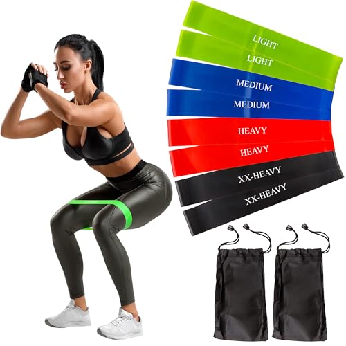Resistance Bands for Working Out - Workout Band Loop - Exercise Bands with 4 Levels for Toning, Stretching or Physical Therapy by Home-Complete - size: 8 Pack