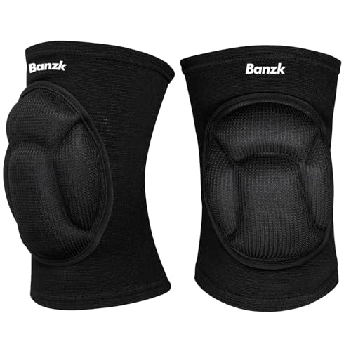 Protective Knee Pads, Thick Sponge Anti-slip,Women's/Men's Knee Pads for Volleyball, Rock Climbing, Cycling, Dancing, Gardening, Gardening, Flooring, House Cleaning, Construction Work with Thick EVA Foam Liner Black M - size: Medium
