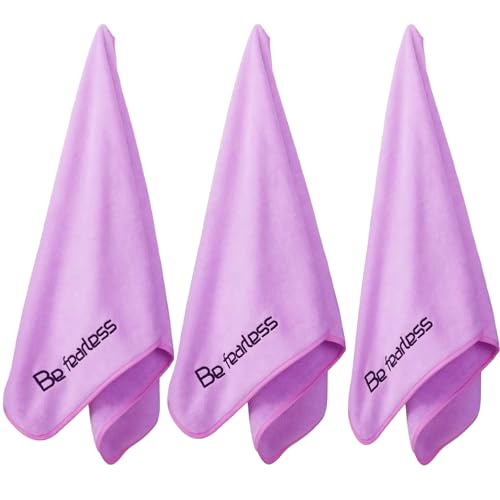 Microfiber Gym Towels Bigger Size Super Soft for Exercise Fitness, Sports | Highly Absorbent Workout Towel, 380-GSM 15 x 31-Inch Quick-Drying Yoga Towels (3 Pack, Purple) - color: Deep Purple, size: 3P-15x31 inches