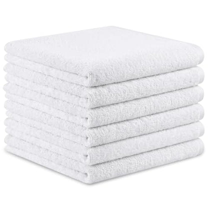 Washcloths Set, 6-Pack Cotton Wash Cloths, 12x12 Inch, White - color: D-white 6 Pack