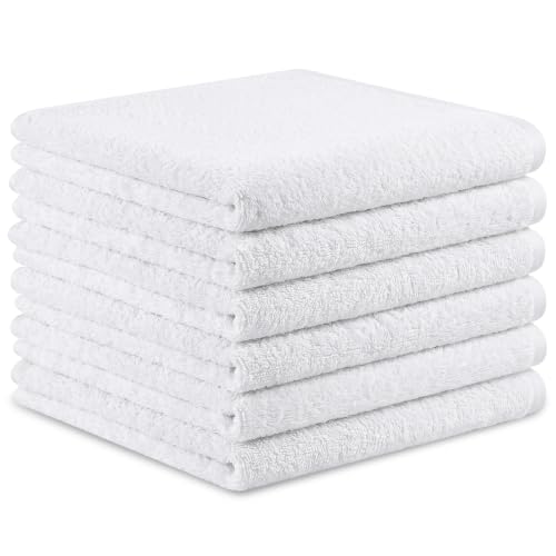 Washcloths Set, 6-Pack Cotton Wash Cloths, 12x12 Inch, White - color: D-white 6 Pack