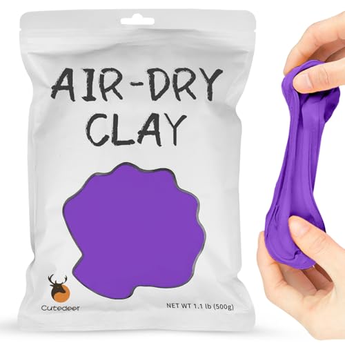 Cutedeer Purple Air Dry Clay, 1.1lb Foam Modeling Clay, Soft Squishy Molding for Kids Adults, Arts & Crafts Project Slime Supplies(1.1lb - 1 Pack, Purple) - color: Purple, size: 1.1lb - 1 PACK