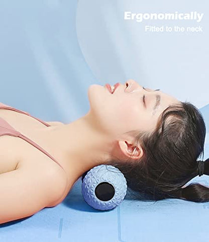 KITWILD Peanut Massage Ball, Double Lacrosse Massage Roller Ball for Deep Tissue Muscle Massage, Physical Therapy, Myofascial Release, Muscle Knots, and Yoga Therapy - color: Blue