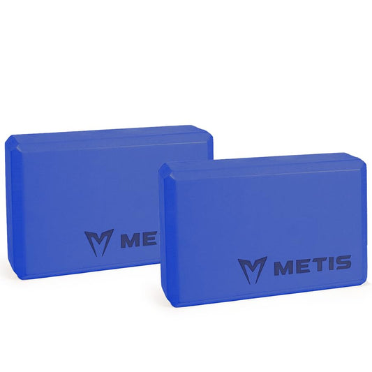 METIS Yoga Equipment Set – Non-Slip Mat & Accessories – Ideal for Beginners & Experienced Yogis – Eco-Friendly & Durable - color: Blue, size: 2 Pack Bricks