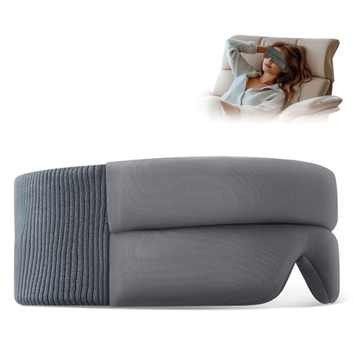 Silk Sleep Mask, Ultra Comfort Sleep Eye Mask for Side Sleeper, Memory Foam Eye Cups for Women and Men, Light Blocking Design Night Blindfold for Sleeping, Travel and Relaxation, Gray - color: Gray
