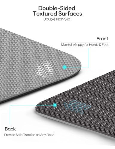 Non Slip Yoga Mat Towel（Grey）+ Eco Friendly Non Slip Yoga Mat (Charcoal）