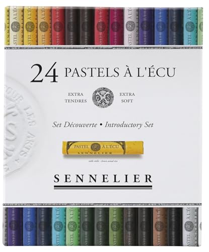 SENNELIER Extra-Soft French Pastel Introductory Professional Artist Box Set, 24-Colors
