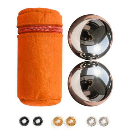 2.1-inch Stainless Steel Baoding Balls - Hand Exercise Balls for Meditation, Stress Relief, Suitable for Home, Office and Travel (Without Bell Sound) - size: 2.1 Inch (without bell sound)