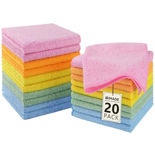 UNIMADE Washcloths 20 Pack Face Towels (12" x 12"), Highly Soft Wash Cloths - color: Multicolor, size: 20Pack