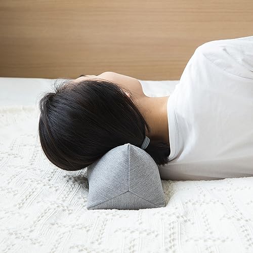 Buckwheat Neck Support Pillow Cervical Neck Cylinder Bolster Pillow,Buckwheat Hulls Adjustable Roll Pillow,Neck Pain Relief for Back and Side Sleepers Round Pillows for Lunch Break Grey, 6*15 inch - color: Grey