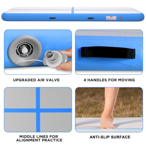 Inflatable Air Gymnastics Tumbling Mat 6ft 10ft 13ft 16ft 20ft - color: Blue, size: 10ft*3.3ft*4in(3*1*0.1m)