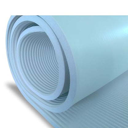 YAMAZEN 72"X24" Extra Thickness Yoga Workout Mat for Home Gym Exercise | All Purpose Mat with Strap | 10mm(2/5") / 15mm(3/5") Thickness - color: Ice Blue