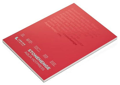 Stonehenge Aqua White Medium Weight Block, 140lb, Hotpress, 7 x 10 Inches, 15 Sheets for Wet and Dry Media - size: 7 x 10 inches