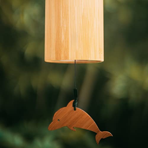 LingTing Bamboo Wind Chimes for Sound Healing and Meditation - Relaxing Emotions, Unique Gardening Gift for Outdoor Decoration (Dm-Rain)
