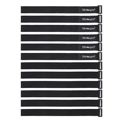 Wisdompro 12 Pack 1 x 24 Inch Long Hook and Loop Tie Down Straps Heavy Duty - size: 1 x 24 Inch, 12 Pack