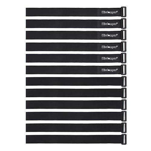 Wisdompro 12 Pack 1 x 24 Inch Long Hook and Loop Tie Down Straps Heavy Duty - size: 1 x 24 Inch, 12 Pack