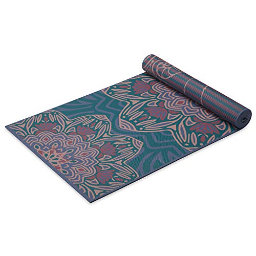 Gaiam Yoga Mat - Premium 6mm Print Reversible Extra Thick Non Slip Exercise & Fitness Mat for All Types of Yoga, Pilates & Floor Workouts (68" x 24" x 6mm Thick) - color: Jade Salutation