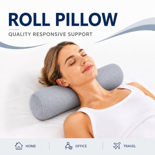 Neck Roll Pillow, Cervical Neck Pillow Bolster Pillow for Sleeping - color: Slate Gray