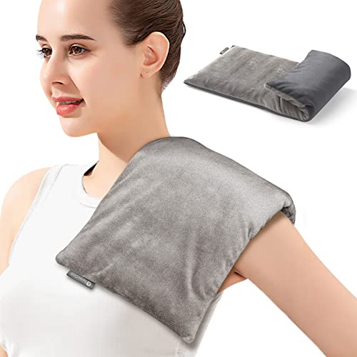 RelaxCoo Microwave Heating pad with Washable Cover 7 * 16" Microwavable Moist Heat Pad for Neck Shoulder, Cramps, Back Pain Relief, Warm Compress Rice Bean Bag Hot Pack for Muscles, Joints, Lavender - style: 1 Pack