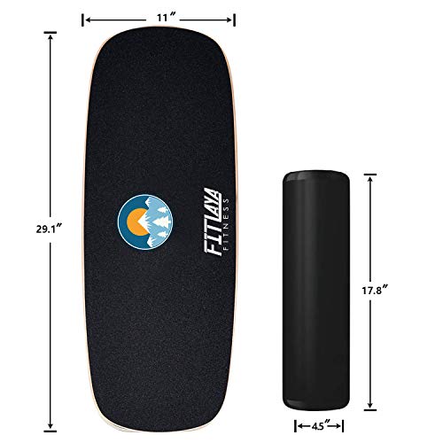 Fitlaya Fitness Balance Board Trainer Wooden Training Equipment for Fitness Workout, Hockey‎, Skateboarding, Surfing and Snowboarding - style: SUN & SNOWMOUNT