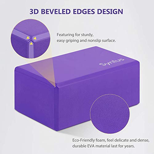 Syntus Yoga Block & Strap Set for Fitness, Pilates, Stretching and Toning - color: Purple