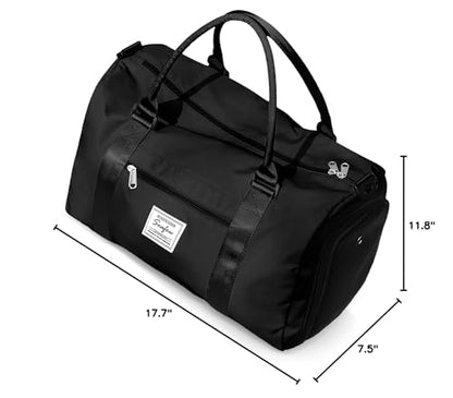 Gym Bag for Women Men with Shoes Compartment Sports Duffle Bag Personal item travel Duffel Bags Small Carry on Weekender Overnight Tote Bags Workout Dance Bags Hospital Holdalls Black - color: A2-Black