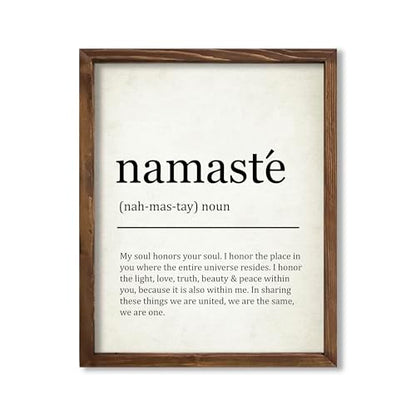 Namaste Definition Yoga Zen Quote Illustration Art Print for Meditation Room Serenity Display, Yoga Studio Harmony Accent, Bedroom Mindfulness Living Room Spiritual Home Office Nursery Dorm Wall Art, Young Yogi Practitioner Teacher Enthusiast Gifts - 8x10