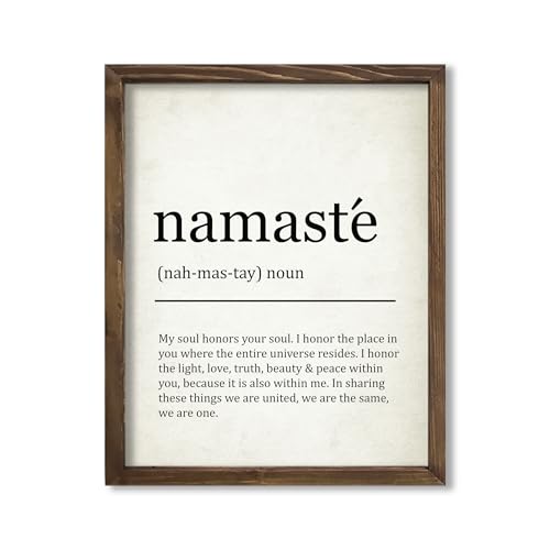 Namaste Definition Yoga Zen Quote Illustration Art Print for Meditation Room Serenity Display, Yoga Studio Harmony Accent, Bedroom Mindfulness Living Room Spiritual Home Office Nursery Dorm Wall Art, Young Yogi Practitioner Teacher Enthusiast Gifts - 8x10