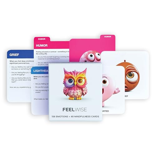 Emotional Intelligence Card Deck – Master Your Emotions with 156 Emotion Cards and 37 Micro-Mindfulness Technique Cards to Enhance Resilience and Thrive - color: Card Deck