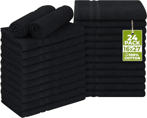 Utopia Towels Bleach Proof Salon Towels, Pack of 24, 16x27 in, Black - color: Black, size: 24 Pack