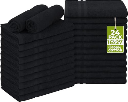 Utopia Towels Bleach Proof Salon Towels, Pack of 24, 16x27 in, Black - color: Black, size: 24 Pack