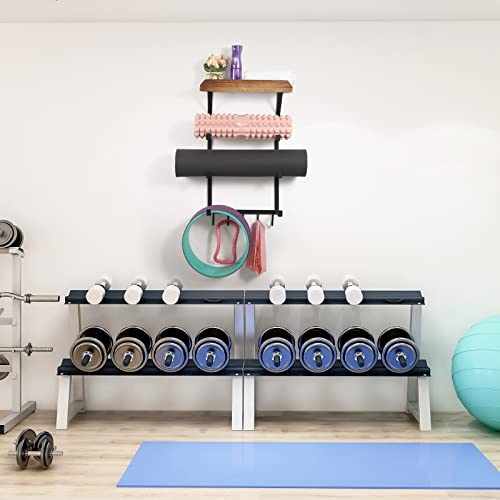 Yoga Mat Holder Wall Mount, Yoga Mat Rack Home Gym Accessories - color: Carbonized Black