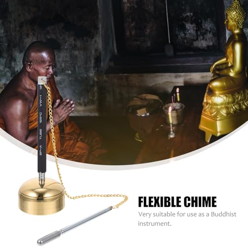 NOLITOY Flexible Chime Buddhist Supply Temple Instrument Buddhist Meditation Chime for Prayer Yoga Rituals Portable Hand Bell 5.90 inch Handheld for Study Bedroom Sauna 1 X