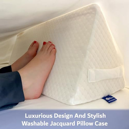 Triangle Foot Pillow - Optimal Restful Sleep Blanket Elevation Wedge Pillow, Comfortable Sleep Leg Pillow, Ankle Support Pillow, Recommended for Back/Knee/Hip Pain - color: White Triangle