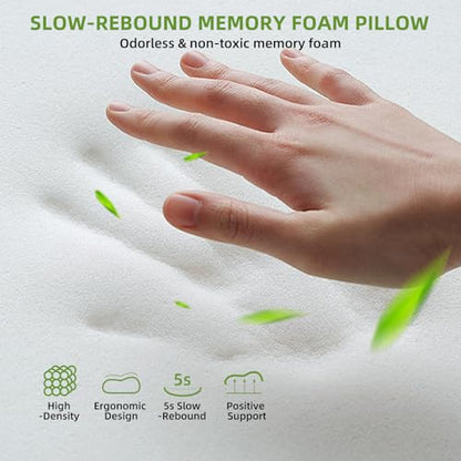 Ergonomic Memory Foam Neck Pillow for Sleeping, 23.6"x15.75" | Cooling Cervical Pillow for Neck Support, Contour Orthopedic Bed Pillow for Side Back Stomach Sleeper, Deep Sleep Pillow