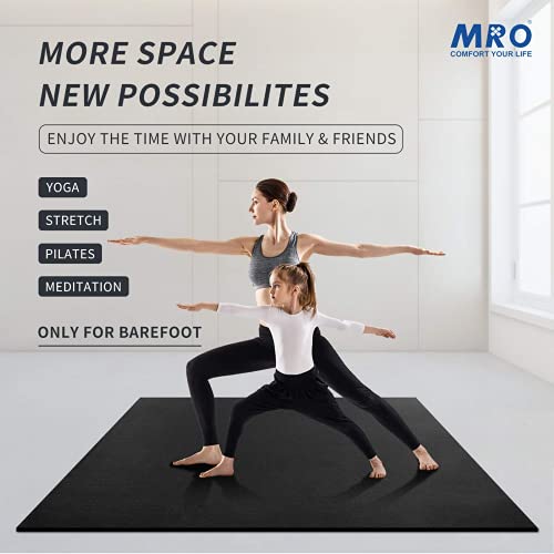 MRO Large Yoga Mat for Home Gym Workout 6'x12'x9mm and Yoga Knee Pad 24''x10''x0.6'', Extra Wide and Long Exercise Mats for Durable Men and Women, Thick, Non-Slip, Soft for Stretching