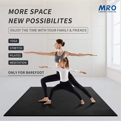 MRO Large Yoga Mat for Home Gym Workout 6'x12'x9mm and Yoga Knee Pad 24''x10''x0.6'', Extra Wide and Long Exercise Mats for Durable Men and Women, Thick, Non-Slip, Soft for Stretching