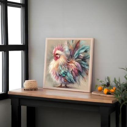 Shouruihua Diamond Painting Kit for Adult, Colorful Rooster Diamond Art Kit | Funny Chicken, Gem Art, Diamond Dotz Kits, Silly Animal Diamond Dots, Full Round Drill Diamond Painting Kits, 11.8x11.8 in - color: Colorful Rooster