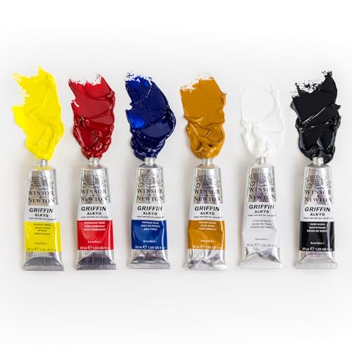 Winsor & Newton Griffin Alkyd Fast Drying Oil Paint, Beginners Set, 6 x 37ml Tubes