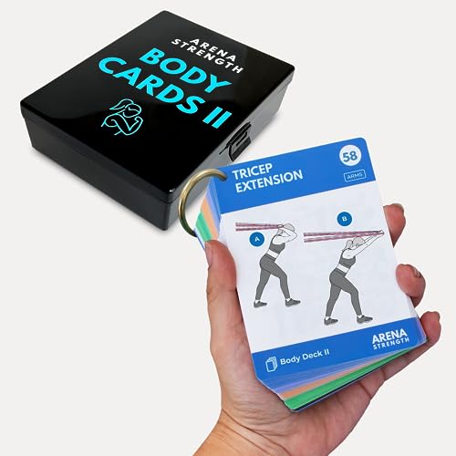 Arena Strength Workout Cards - Instructional Fitness Deck for Booty Band Workouts, Beginner Fitness Guide for Resistance Band Training Exercises at Home. Includes Workout Routines. - style: Total Body Part 2